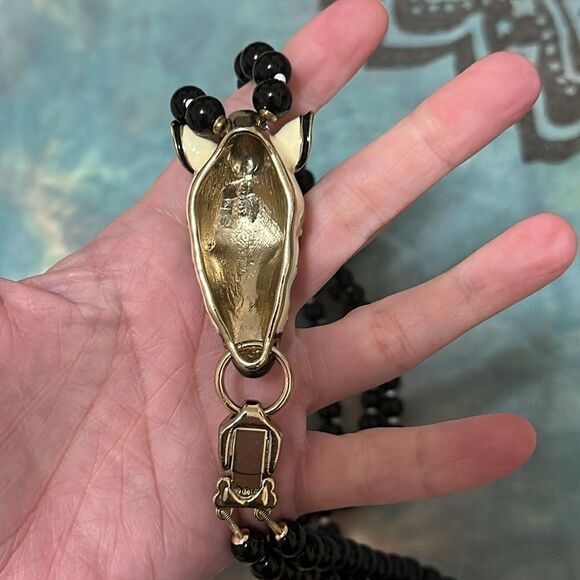 Vintage Zebra Double Strand Heavy Duty Necklace Talbots? - Picture 5 of 7